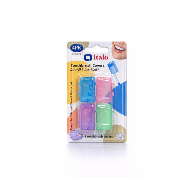 Pack of italo toothbrush covers with a white background