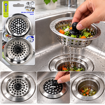 Italo Sink Strainer 7.5*/8.25 cm 2 piece KT-34088