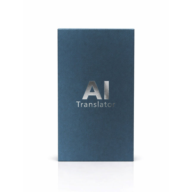 Blue box with 'AI Translator' text on a white background