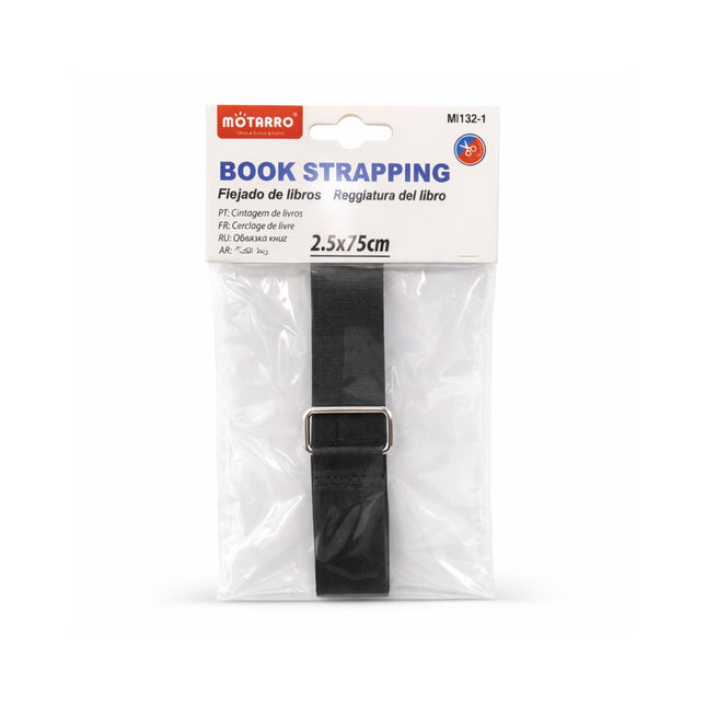Book strapping with packaging on a white background