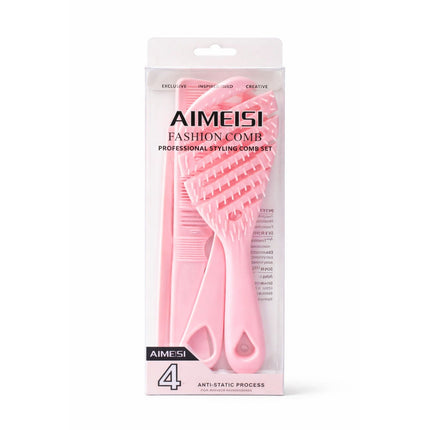 Pink comb set in packaging with 'AIMEISI' branding on a white background