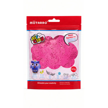 Pink clay package with Motarro branding on a white background