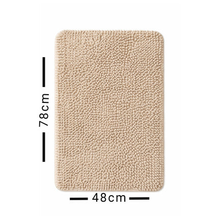Beige rug with measurements on a white background