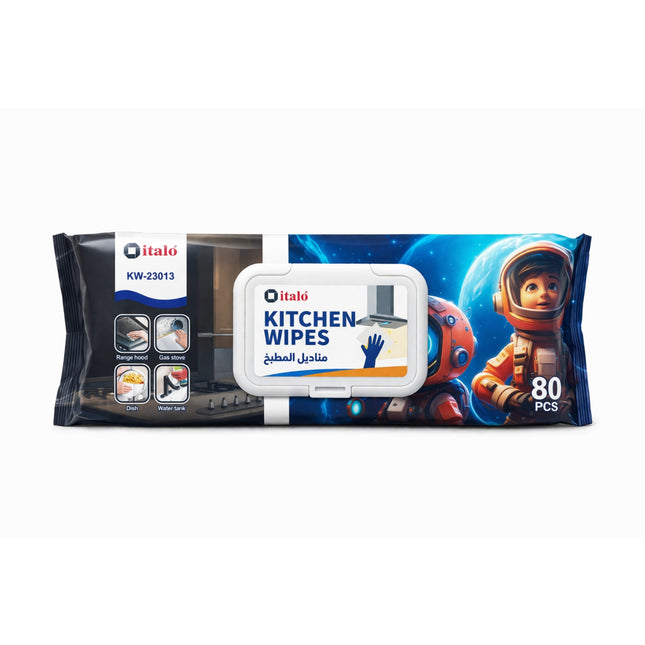 Italo kitchen wipes packaging with space-themed design on a white background