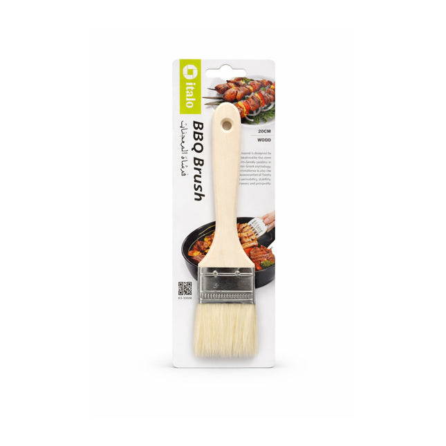 Barbecue brush in packaging with brand logo on a white background