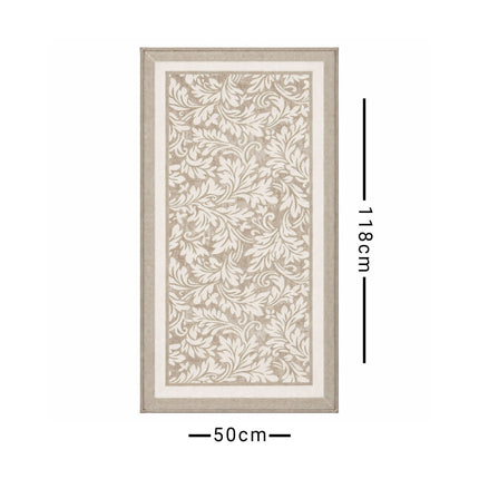 Decorative panel with floral pattern and measurements on a white background