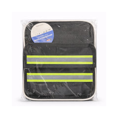 Black and gray medical bag with reflective stripes on a white background
