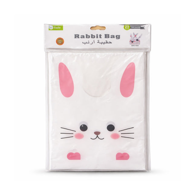 Rabbit-shaped bag packaging on a white background