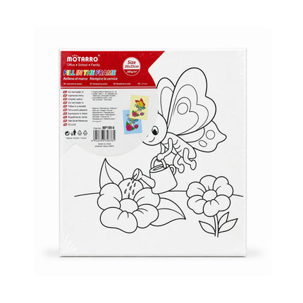 Motarro craft kit packaging with a butterfly and flower design on a white background