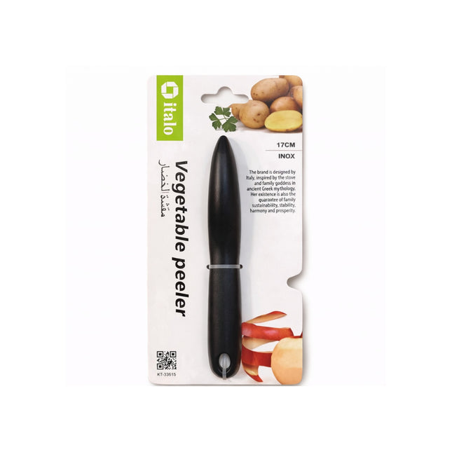 Otala vegetable peeler packaging with a black peeler on a white background