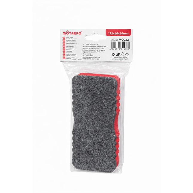 Gray and red cleaning pad in clear packaging with Motarro branding on a white background