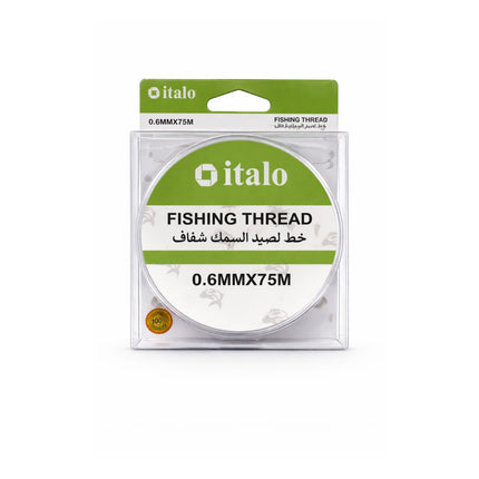 Packaged fishing thread with 'italo' branding on a white background