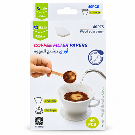 Coffee Filter Wood Pulp Papers - 40 Piece KT-34112