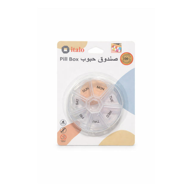 Pill box packaging with 'italo' branding on a white background