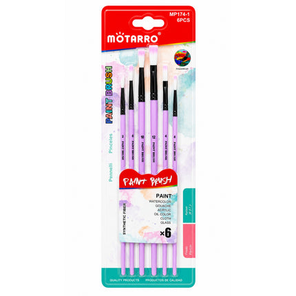 Pack of Motarro paint brushes with packaging on a white background