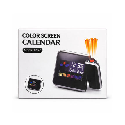 Color screen calendar with digital display on a white background
