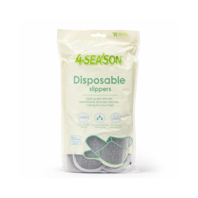 Pack of disposable slippers with 4 Season branding on a white background
