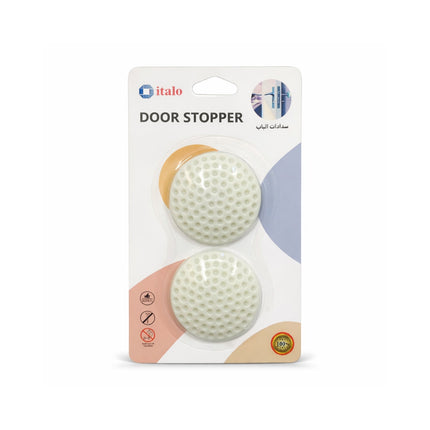 Package of two door stoppers with 'italo' branding on a white background