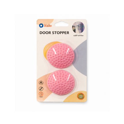 Pink door stopper on a white background