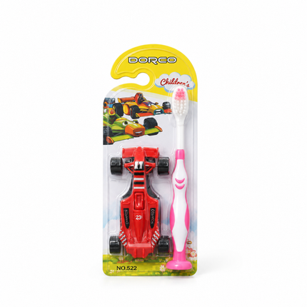 thepackagging of Dorco Kids Race Car Toothbrush 