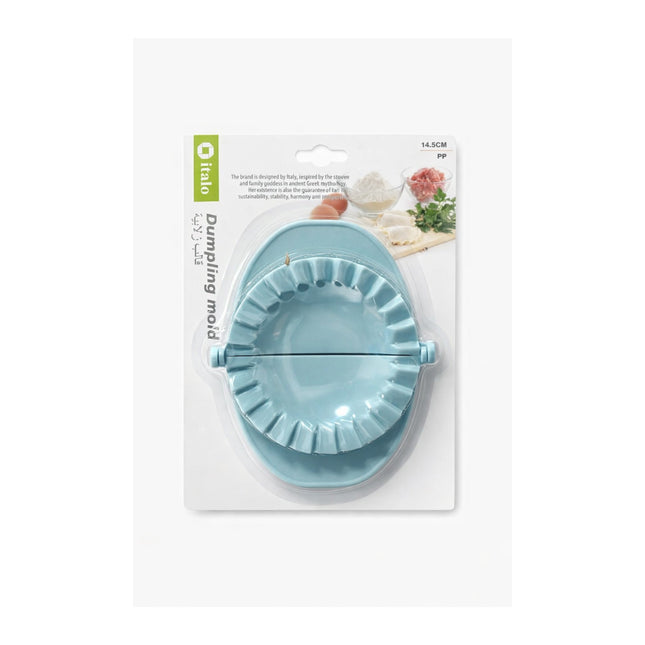 Blue ploughman's lunch mold on a white background with packaging