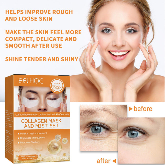 Eelhoe Collagen Mask And Mist Set - 1 Pair eye mask and 50ml VC Spray
