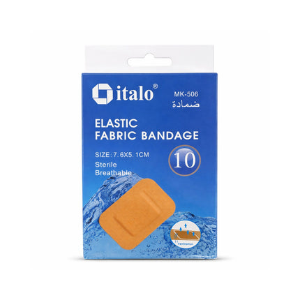 Italo elastic fabric bandage packaging on a white background