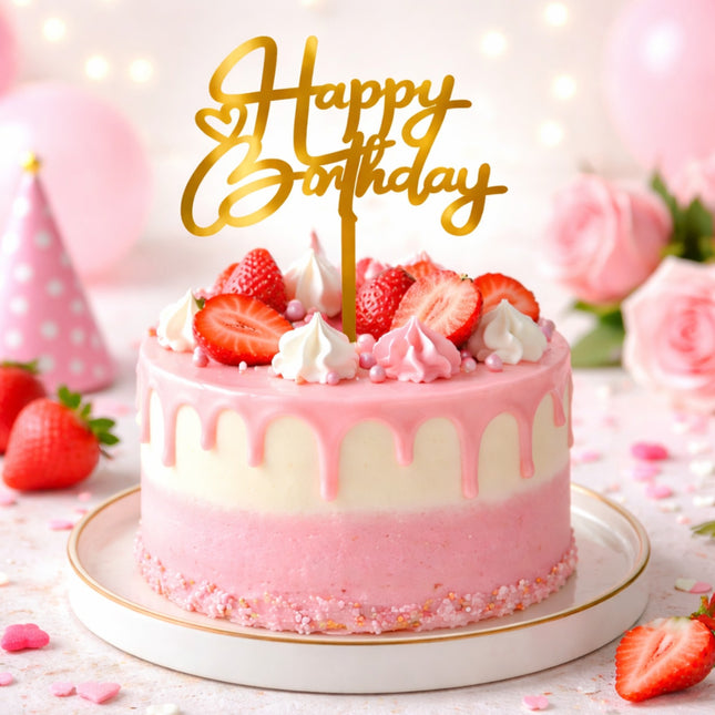 Elegant Gold Birthday Topper availableon qasrjamal store