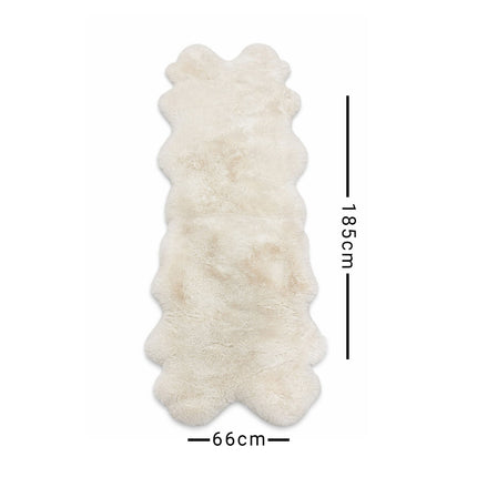 White rug with measurements on a white background