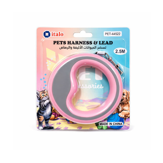 Pet harness and lead packaging with 'italo' branding on a white background
