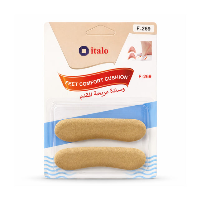 Packaged feet comfort cushion with italo branding on a white background