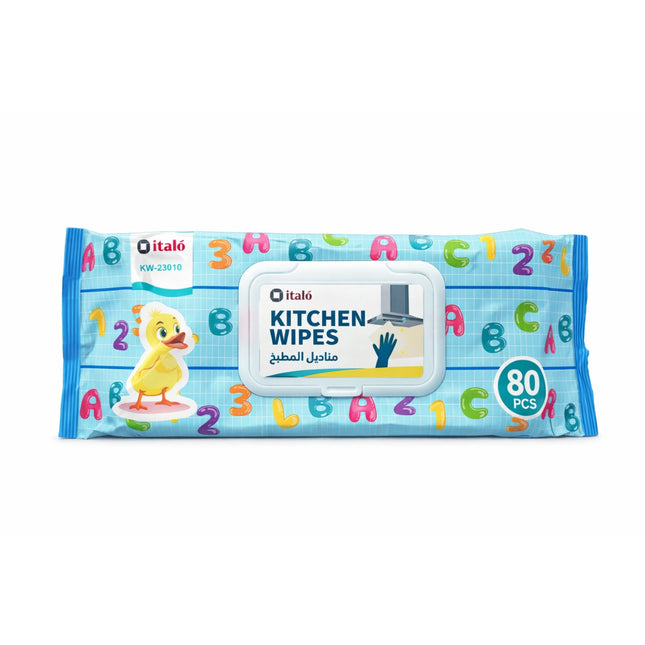Pack of O'Italo kitchen wipes with cartoon duck design on a white background