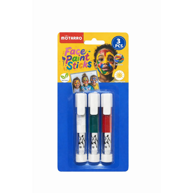 Pack of face paint sticks with colorful packaging featuring a child with painted face.