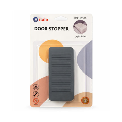 Italo door stopper packaging with product and branding on a white background