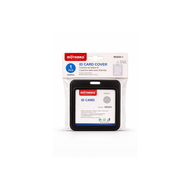 Motbro ID card cover packaging on a white background