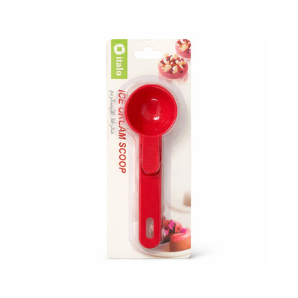 Red ice cream scoop in packaging with Tuto brand on a white background
