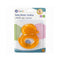 Orange baby water teether in packaging with 'italo' branding on a white background