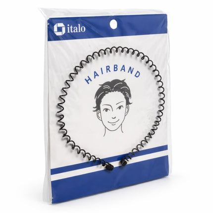 Packaged hairband with 'italo' branding on a white background