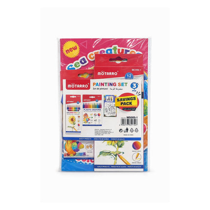 Motarro painting set packaging with colorful design on a white background