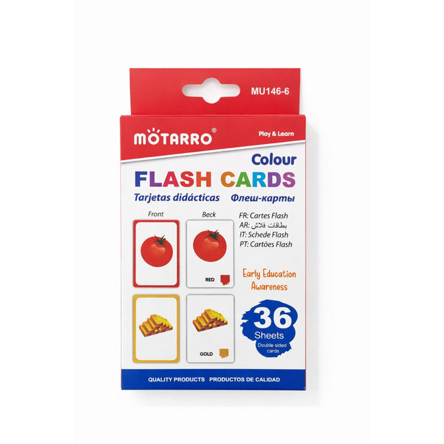 Mötarro Colour Flash Cards packaging with red and white design