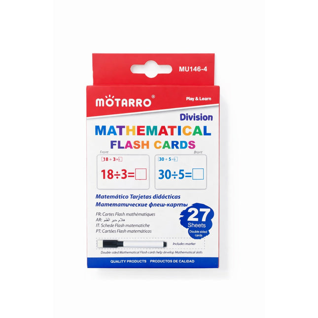 MOTARRO mathematical flash cards packaging on a white background