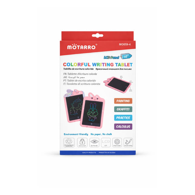 Métatarro colorful writing tablet packaging on a white background