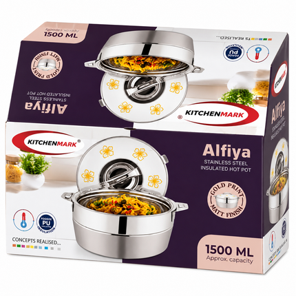 the product from Kitchen Mark Alifiya 1500ML 1*24 SF2248 Stainless Steel Hot Pot