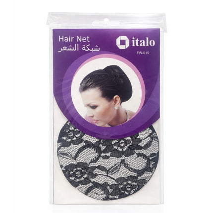 Hair net packaging with a purple label and 'italo' branding