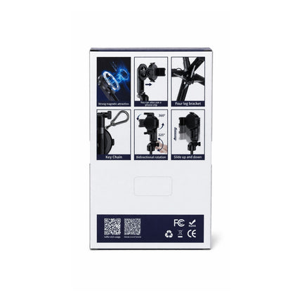 Product packaging with images of attachments and text on a white background