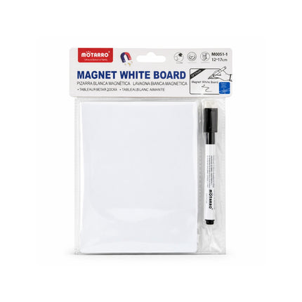 Motronro magnet whiteboard with a marker in packaging on a white background