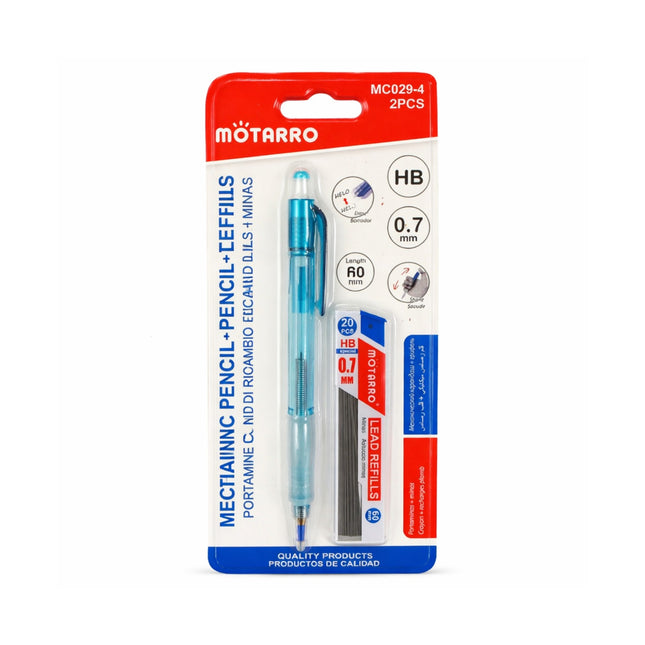 Motarro mechanical pencil and lead refills packaging on a white background
