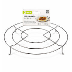 Metal plate holder with packaging on a white background