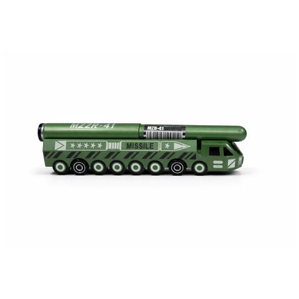 Toy model of a missile launcher on a white background