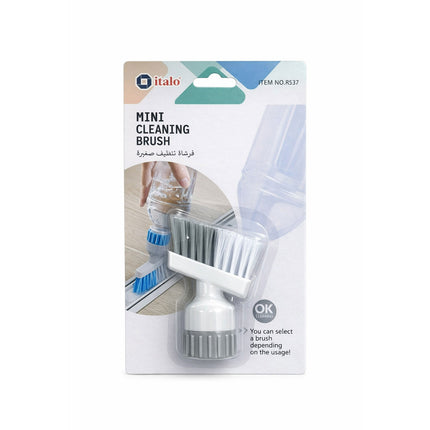 Packaging of a mini cleaning brush with italo branding on a white background